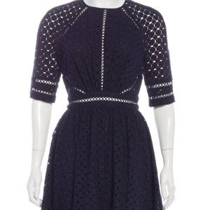 ZIMMERMANN Ryker Broderie Navy Dress- Size 1
